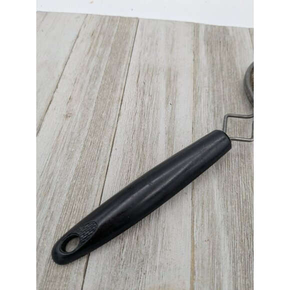 Vintage Ekco #1 Black Handle 9 1/2" Hand Strainer Screen Sifter 2 3/4" Basket - Picture 6 of 7